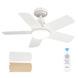 Addlon Ceiling Fans with Lights, 32/42/52 inch White/Nickel/Black Ceiling Fan with Light and Remote Control, Reversible, 3CCT, Dimmable, Noiseless, Small Ceiling Fan for Bedroom, Farmhouse, Indoor/Outdoor Use