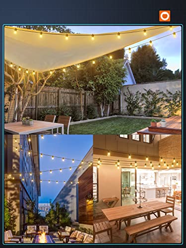 addlon LED Outdoor String Lights with Dimmable Edison Shatterproof Bulbs