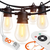 addlon 50FT LED Outdoor String Lights with Timer